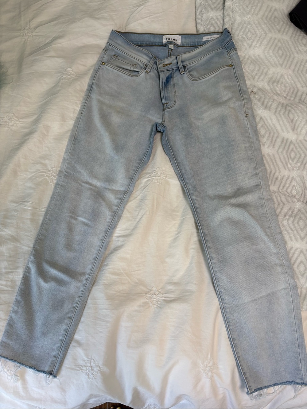 ❗️MASSIVE SALE❗️ Frame Denim Pale Blue Straight-Leg High-Rise Jeans